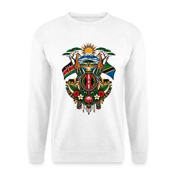Kenia & Tansania | Safari & Ostafrika - Unisex Pullover - Weiß - Vorne - Alina (178cm) & Michal (187cm)
