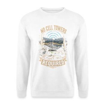 Amateurfunk Amateurfunker No Cell Towers Required - Unisex Pullover - Weiß - Vorne - Alina (178cm) & Michal (187cm)