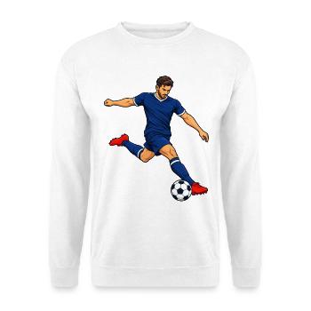 Fußball-Stürmer-Kick - Unisex Pullover - Weiß - Vorne - Alina (178cm) & Michal (187cm)