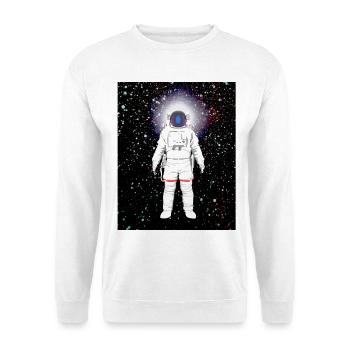 Astronaut im Farbspektrum - Unisex Pullover - Weiß - Vorne - Alina (178cm) & Michal (187cm)