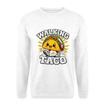 Walking Taco, lustige Kostüm-Tacos  - Unisex Pullover - Weiß - Vorne - Alina (178cm) & Michal (187cm)