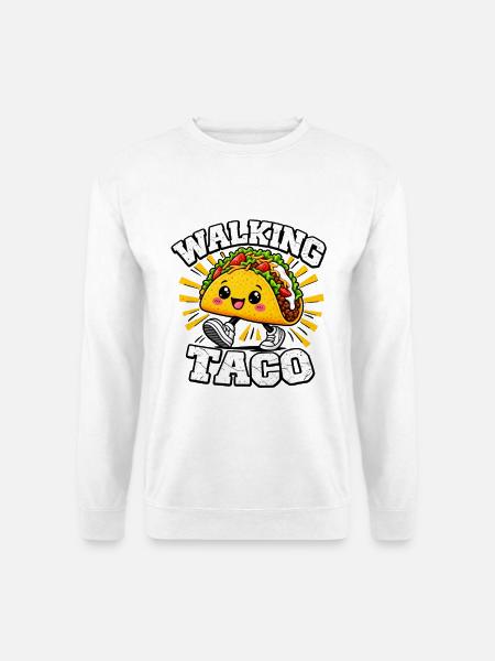 Walking Taco, lustige Kostüm-Tacos - Unisex Pullover - Weiß