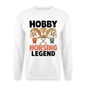 Hobby Horsing Legend - Unisex Pullover - Weiß - Vorne - Alina (178cm) & Michal (187cm)