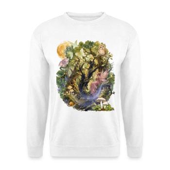 Mondlicht-Fee im Waldtraum - Unisex Pullover - Weiß - Vorne - Alina (178cm) & Michal (187cm)