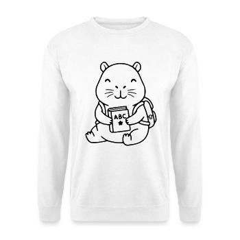 Süßes Capybara-Zurück-an-die-Schule-Geschenk - Unisex Pullover - Weiß - Vorne - Alina (178cm) & Michal (187cm)