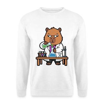 Niedliche Capybara Wissenschaft Ästhetische Süße Tierliebhaberin - Unisex Pullover - Weiß - Vorne - Alina (178cm) & Michal (187cm)