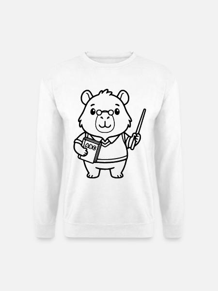 Niedliche Capybara-Lehrer-Gliederung - Unisex Pullover - Weiß