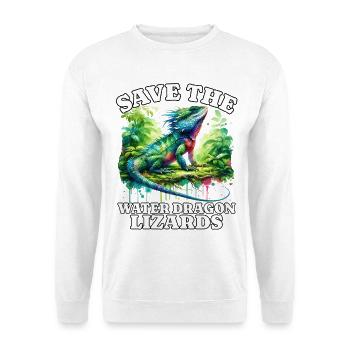Save Chinesische Wasseragame - Unisex Pullover - Weiß - Vorne - Alina (178cm) & Michal (187cm)