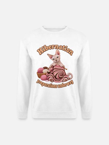 Winterschlaf Sphynx - Unisex Pullover - Weiß