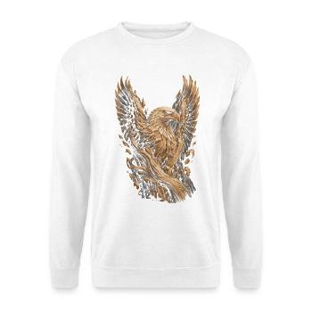 Holzschnitzerei Schnitzen Holzschnitzen - Unisex Pullover - Weiß - Vorne - Alina (178cm) & Michal (187cm)