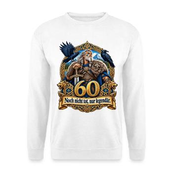 60.Geburtstag - Unisex Pullover - Weiß - Vorne - Alina (178cm) & Michal (187cm)