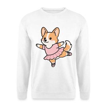 Niedliches Corgi-Ballett, Ballerina, lustiger Hund, Tanzkunst - Unisex Pullover - Weiß - Vorne - Alina (178cm) & Michal (187cm)