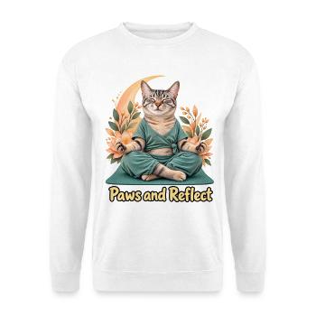 Pfoten und Reflexion - Unisex Pullover - Weiß - Vorne - Alina (178cm) & Michal (187cm)