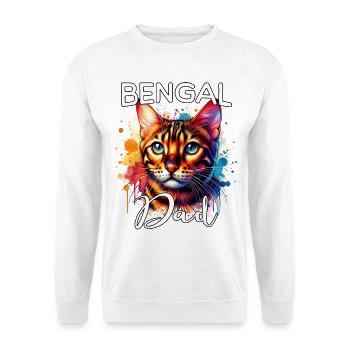 Bengalkatze Papa - Unisex Pullover - Weiß - Vorne - Alina (178cm) & Michal (187cm)
