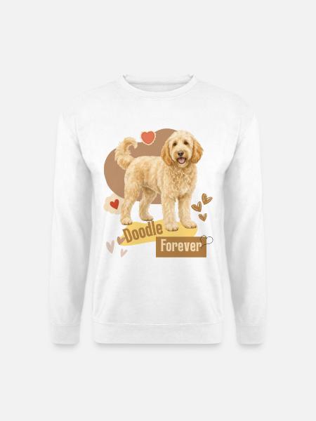 Doodle Hund Forever Herzchen - Unisex Pullover - Weiß