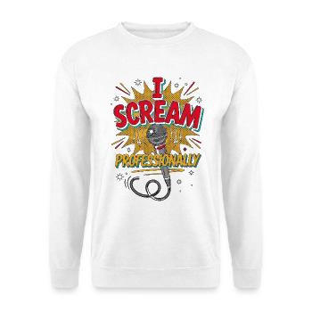 Vocalist I Scream Professionally Lead Singer - Unisex Pullover - Weiß - Vorne - Alina (178cm) & Michal (187cm)