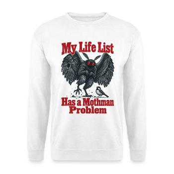 Meine Lebensliste hat ein Mottenmann-Problem: Vogelbeobachtung - Unisex Pullover - Weiß - Vorne - Alina (178cm) & Michal (187cm)