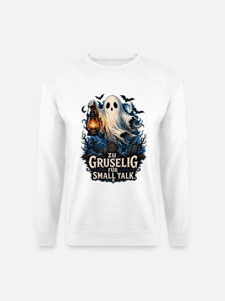 Geist mit Laterne – Gruselige Nacht - Unisex Pullover - Weiß