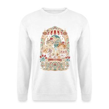Türkei Türken Türkin Türke Türkiye Katzen - Unisex Pullover - Weiß - Vorne - Alina (178cm) & Michal (187cm)