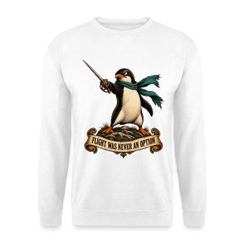 Flight Was Never an Option - Unisex Pullover - Weiß - Vorne - Alina (178cm) & Michal (187cm)