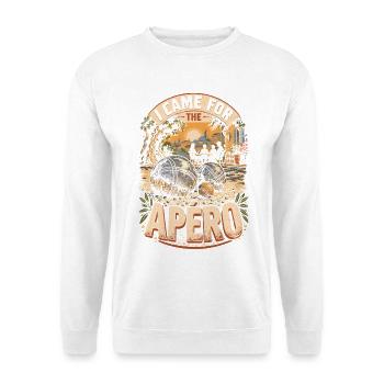 Pentanque I Came For The Apero - Unisex Pullover - Weiß - Vorne - Alina (178cm) & Michal (187cm)