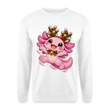 Kuschelkreatur Weihnachtstraum - Unisex Pullover - Weiß - Vorne - Alina (178cm) & Michal (187cm)