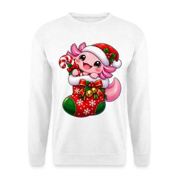 Zuckersüßes Weihnachtsmonster - Unisex Pullover - Weiß - Vorne - Alina (178cm) & Michal (187cm)