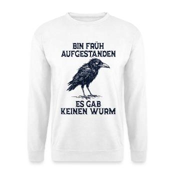 Sarkastisch Morgenmuffel Früher Vogel Sarkasmus - Unisex Pullover - Weiß - Vorne - Alina (178cm) & Michal (187cm)