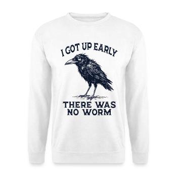 Sarkastisch Morgenmuffel Früher Vogel Sarkasmus - Unisex Pullover - Weiß - Vorne - Alina (178cm) & Michal (187cm)