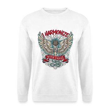 Vocalist I Harmonize With Chaos Vocal Coach - Unisex Pullover - Weiß - Vorne - Alina (178cm) & Michal (187cm)