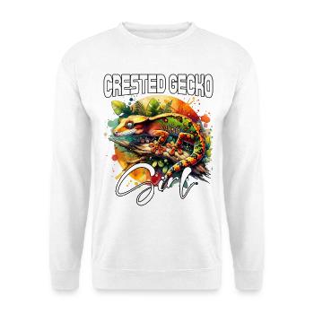 Kronengecko Mädchen - Unisex Pullover - Weiß - Vorne - Alina (178cm) & Michal (187cm)