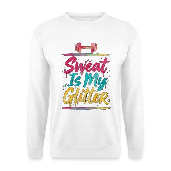 Personal Trainer Sweat Is My Glitter Fitness Coach - Unisex Pullover - Weiß - Vorne - Alina (178cm) & Michal (187cm)