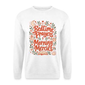Schlafensgebet Morgengebete Barmherzigkeiten Christliche Mutter - Unisex Pullover - Weiß - Vorne - Alina (178cm) & Michal (187cm)