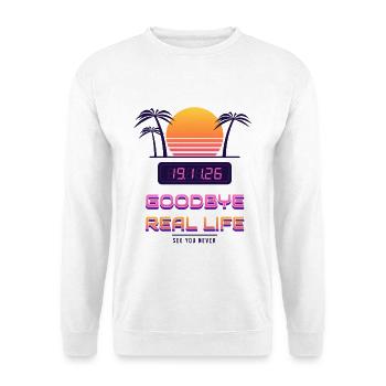 Goodbye Real Life 19.11. - Unisex Pullover - Weiß - Vorne - Alina (178cm) & Michal (187cm)