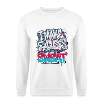 Personal Trainer I Make Excuses Sweat Gym Coach - Unisex Pullover - Weiß - Vorne - Alina (178cm) & Michal (187cm)