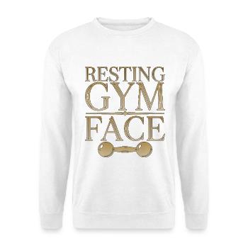Personal Trainer Resting Gym Face Fitness Mentor - Unisex Pullover - Weiß - Vorne - Alina (178cm) & Michal (187cm)