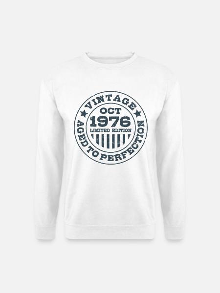 Vintage Oktober 1976 Limited Edition Circle - Unisex Pullover - Weiß