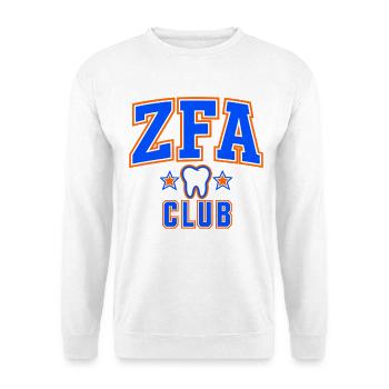 ZFA Club – Zahnmedizinische Fachangestellte - Unisex Pullover - Weiß - Vorne - Alina (178cm) & Michal (187cm)