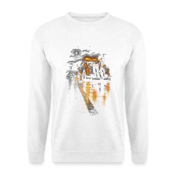 Abschleppfahrer Abschlepper Pannenhelfer - Unisex Pullover - Weiß - Vorne - Alina (178cm) & Michal (187cm)