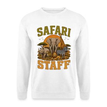 Safari Staff - Unisex Pullover - Weiß - Vorne - Alina (178cm) & Michal (187cm)