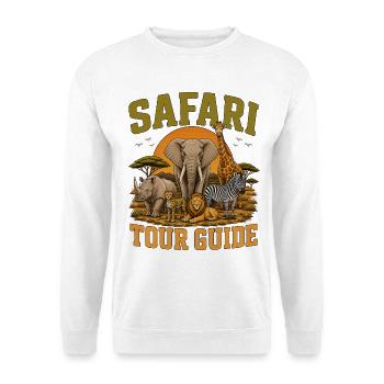 Safari Tour Guide - Unisex Pullover - Weiß - Vorne - Alina (178cm) & Michal (187cm)