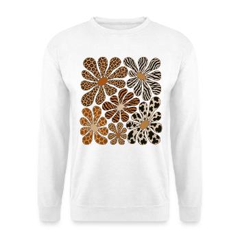 Boho Safari Sunflowers - Unisex Pullover - Weiß - Vorne - Alina (178cm) & Michal (187cm)