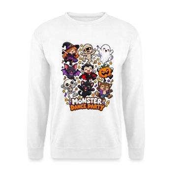 Halloween Monster Tanzparty - Unisex Pullover - Weiß - Vorne - Alina (178cm) & Michal (187cm)