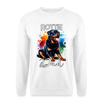 Rottweiler Papa - Unisex Pullover - Weiß - Vorne - Alina (178cm) & Michal (187cm)