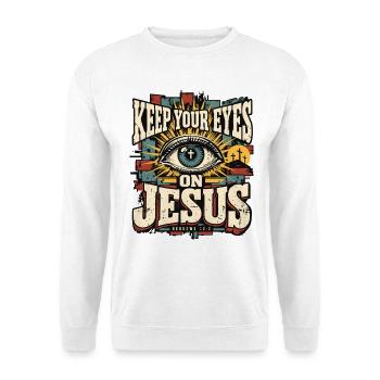 Christlicher Glaube Jesus Geschenk - Unisex Pullover - Weiß - Vorne - Alina (178cm) & Michal (187cm)