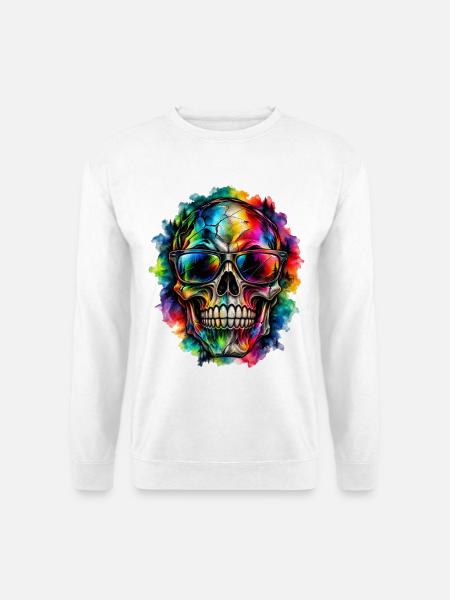 Color Skull – Wild Vision - Unisex Pullover - Weiß