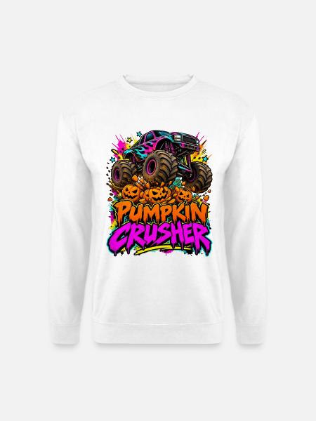Monstertruck Kürbiszerstörer - Unisex Pullover - Weiß
