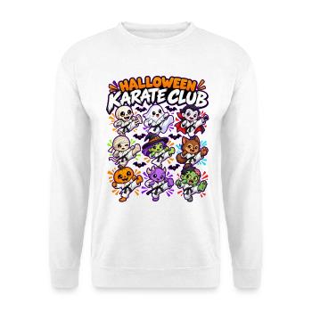 Halloween Karate Club Crew - Unisex Pullover - Weiß - Vorne - Alina (178cm) & Michal (187cm)