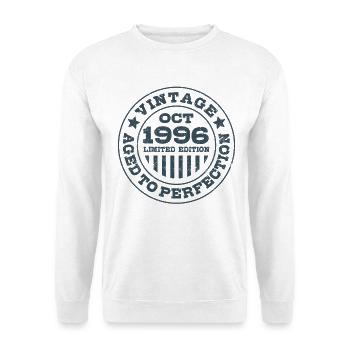 Vintage Oktober 1996 Limited Edition Circle - Unisex Pullover - Weiß - Vorne - Alina (178cm) & Michal (187cm)