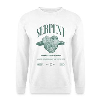 Smaragdbaumboa-Schlangenbesitzer und Reptilienhalter - Unisex Pullover - Weiß - Vorne - Alina (178cm) & Michal (187cm)